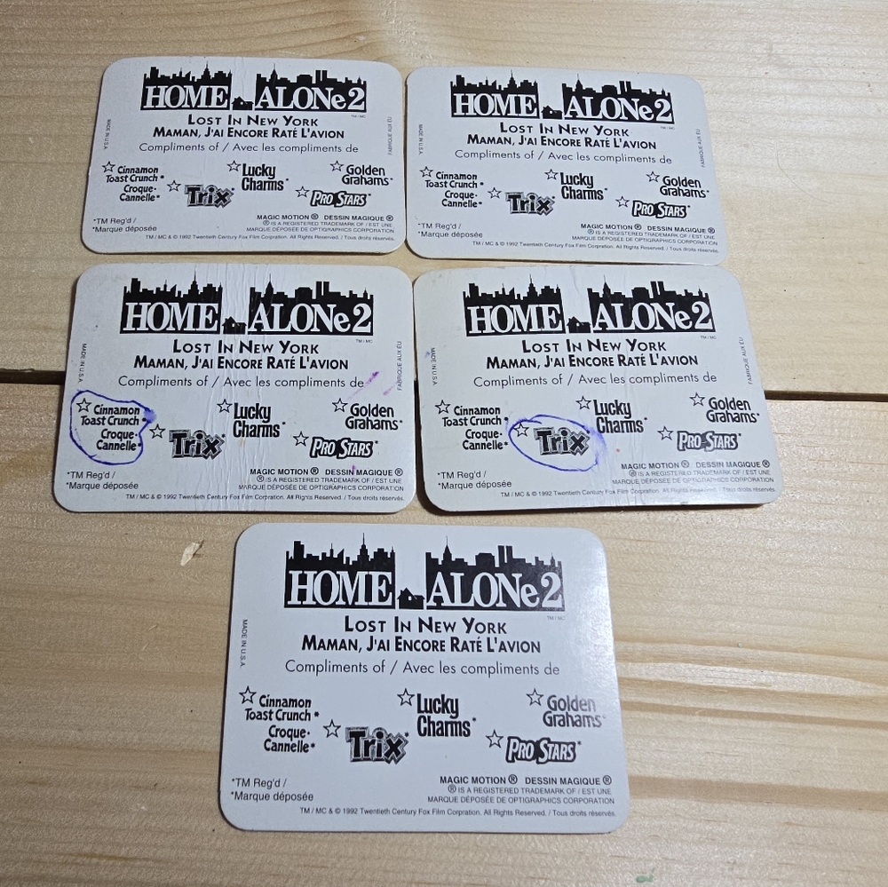1992 Home Alone 2 Magic Motion Cards